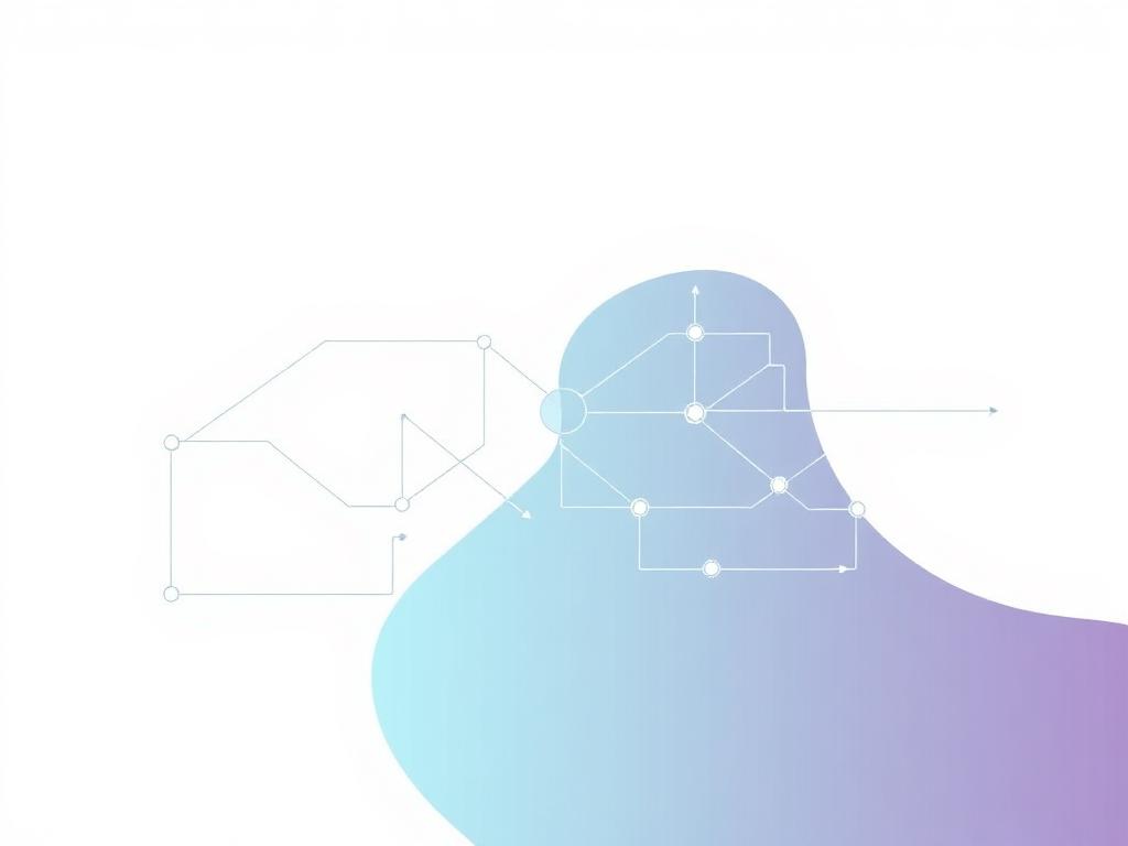 Abstract automation workflow diagram of connected nodes